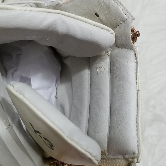 Y-3 YOHJI YAMAMOTO White Gray Suede High Top Wedge Leather Snkr 7.5/8 - Picture 8 of 8